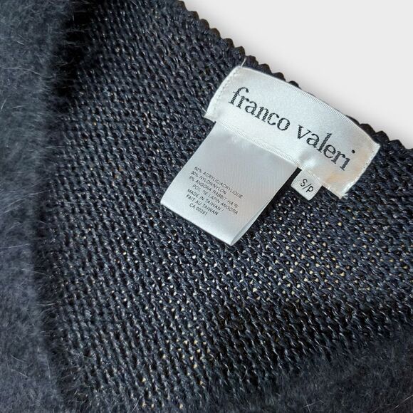 Franco Valeri Vintage Black VNeck Sweater Small - Picture 3 of 9